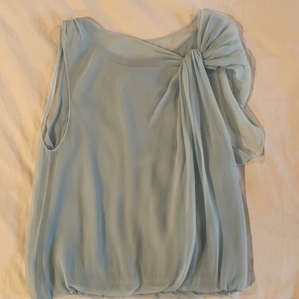 Alice + Olivia blue silk blouse